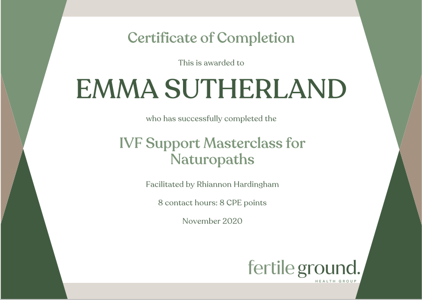 IVF Masterclass Certificate