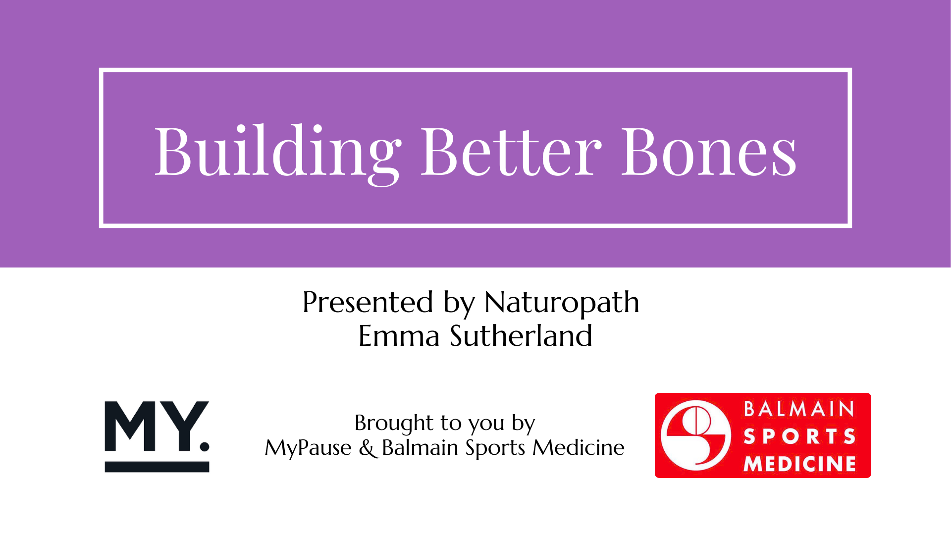 Building Better Bones Presentation